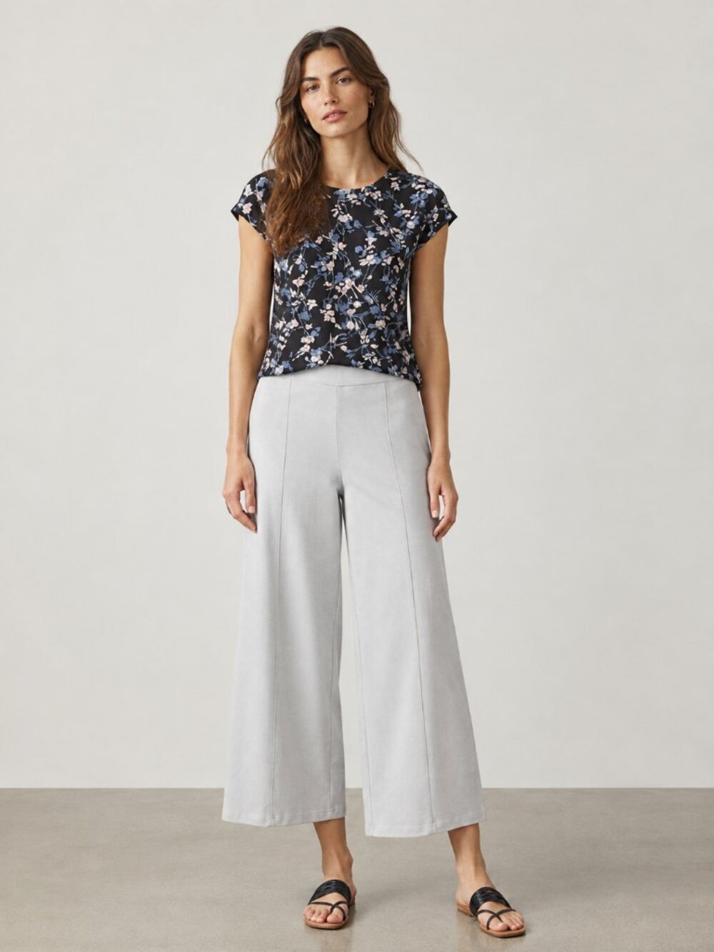 2/$30 J. Jill Wearever Double-Face Jersey Full-Leg Crops High Rise Gray #A4702